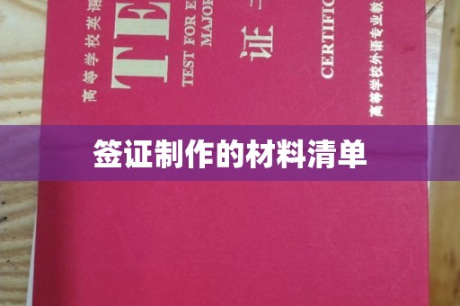 安康签证制作的材料清单