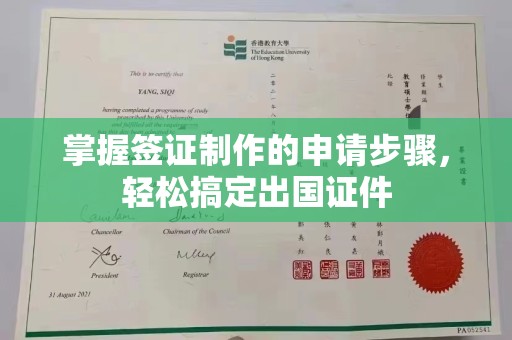 安康掌握签证制作的申请步骤，轻松搞定出国证件