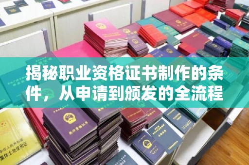 安康揭秘职业资格证书制作的条件，从申请到颁发的全流程解析